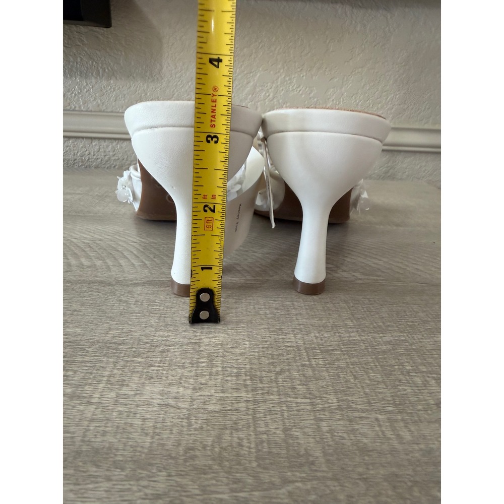 A New Day Lupita White Floral Mesh Kitten Heels white Sandals Size 8 - Picture 5 of 7